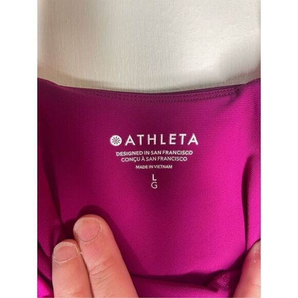 Athleta Coastline Colorblock Swimsuit In Electric Fuchsia size L - Picture 8 of 16